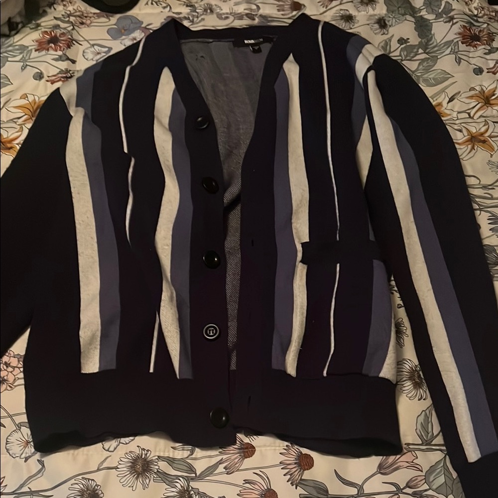 Striped Black and Blue Women's Sweater